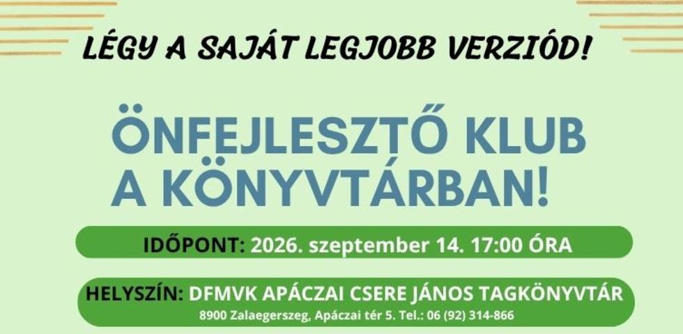�nfejleszt� klub a k�nyvt�rban! - szeptember