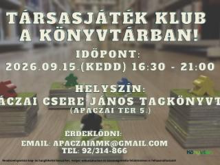 T�rsasj�t�k klub a k�nyvt�rban! -szeptember