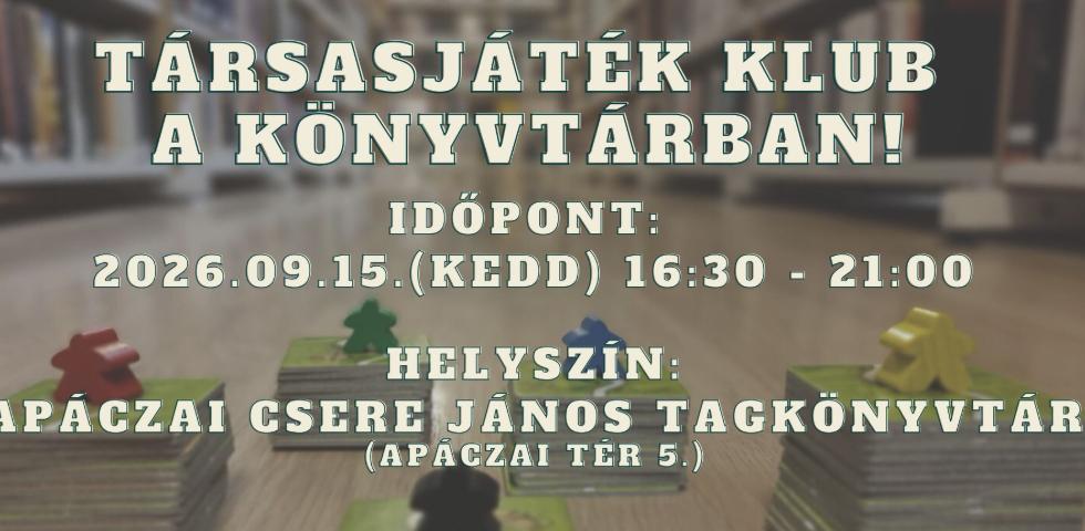 T�rsasj�t�k klub a k�nyvt�rban! -szeptember