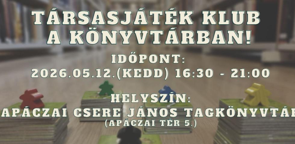 T�rsasj�t�k klub a k�nyvt�rban! - 2026. m�jus