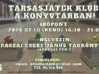 T�rsasj�t�k klub a k�nyvt�rban! - 2026. febru�r