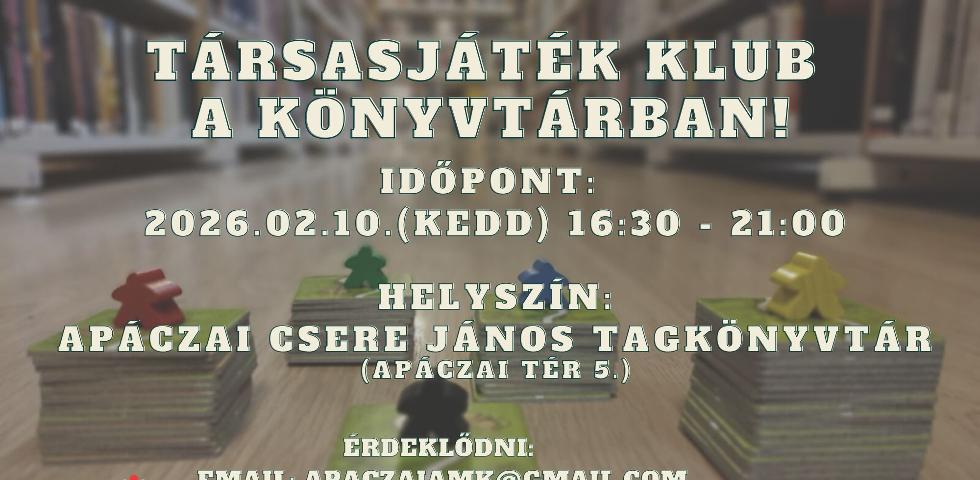 T�rsasj�t�k klub a k�nyvt�rban! - 2026. febru�r