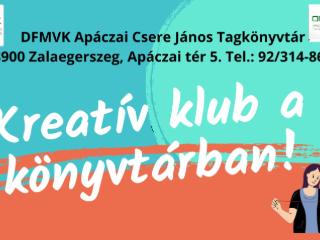 Kreat�v klub a k�nyvt�rban - 2026. j�nius