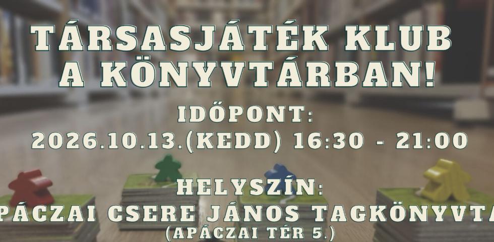 T�rsasj�t�k klub a k�nyvt�rban! - 2026. okt�ber