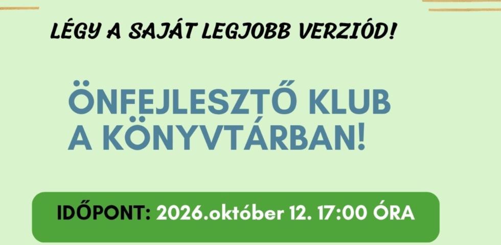 �nfejleszt� klub a k�nyvt�rban - 2026. okt�ber