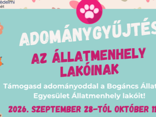Adom�nygy�jt�s az �llatmenhely lak�inak - 2026.