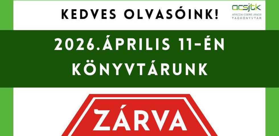 Nyitvatartás változás 2026.04.11. Nyitvatartás változás 2026.04.11.