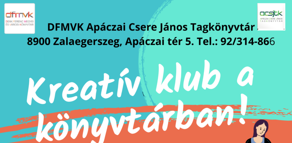Kreat�v klub a k�nyvt�rban! - 2026. m�jus