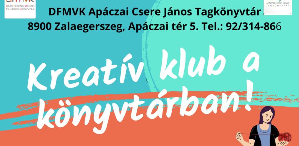 Kreat�v klub a k�nyvt�rban - 2026. j�nius