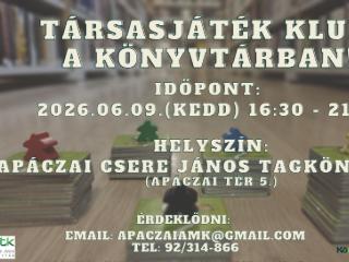 T�rsasj�t�k klub a k�nyvt�rban - 2026. j�nius